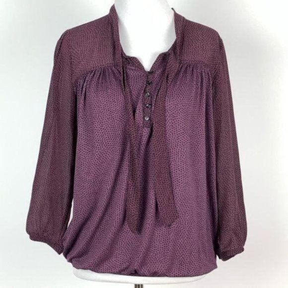 LOFT Tops - Ann Taylor loft top S pussy-bow half button blouse